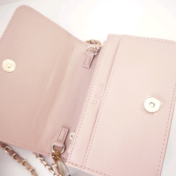 Bebe Blush Quilted Clutch with Gold Chain - Picture 4 of 5